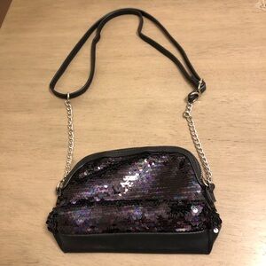 Wild Fable Sequin Black and Purple Women's Small Purse